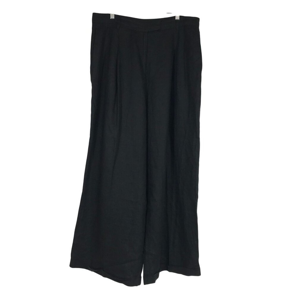 Wide Leg Black Women's Pants - Classic High-Rise Trousers